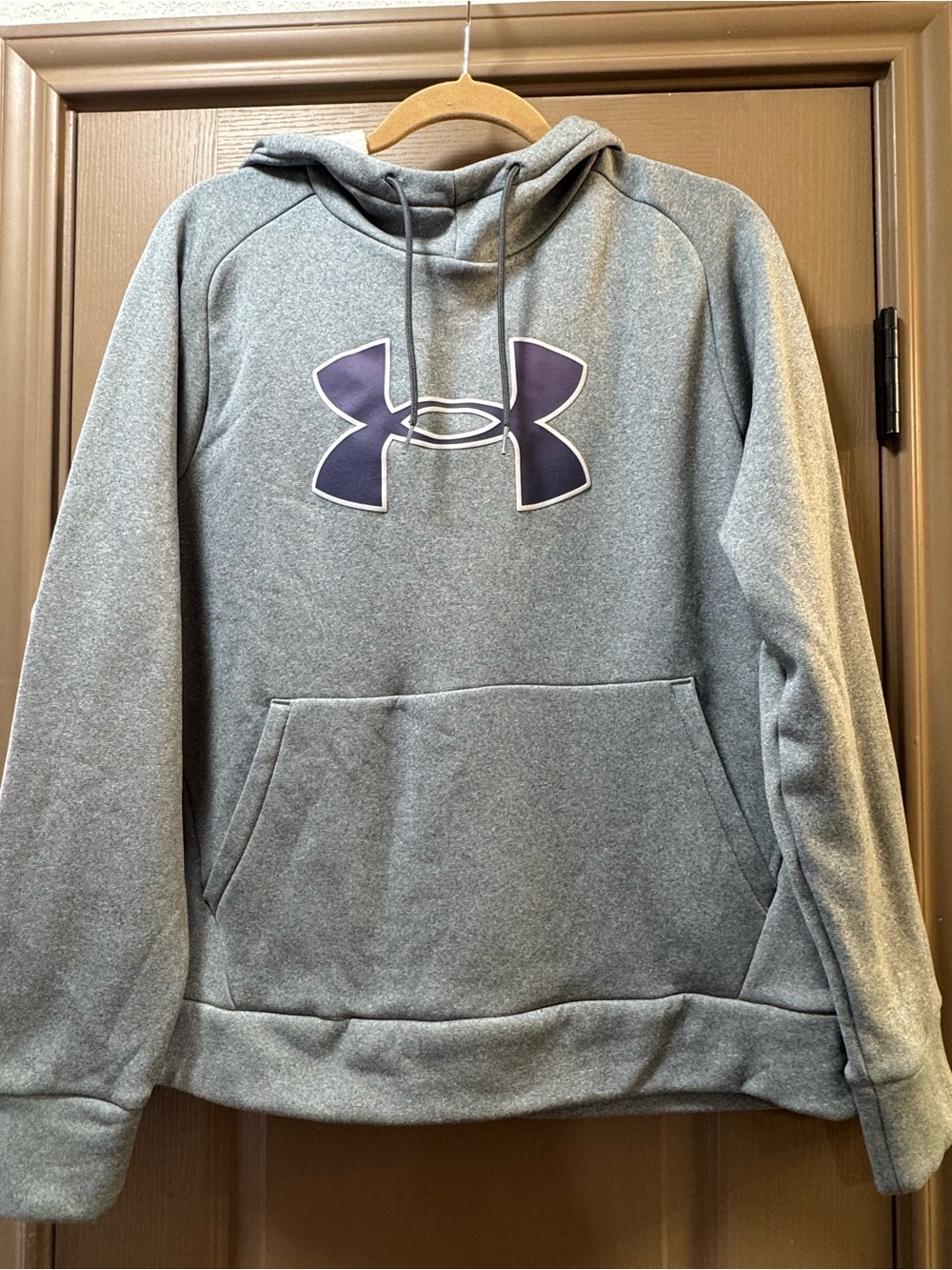 Under Armour Gray Hoodie with Purple Logo